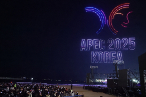 포항 영일대 밤하늘 수놓은 ‘APEC 성공 기원 불꽃&드론쇼’ 8만 명 운집